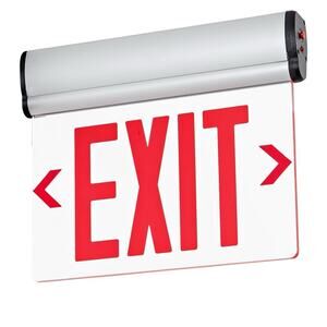 TANLUXEdge Lit LED Exit Sign Red Letters On Clear Background